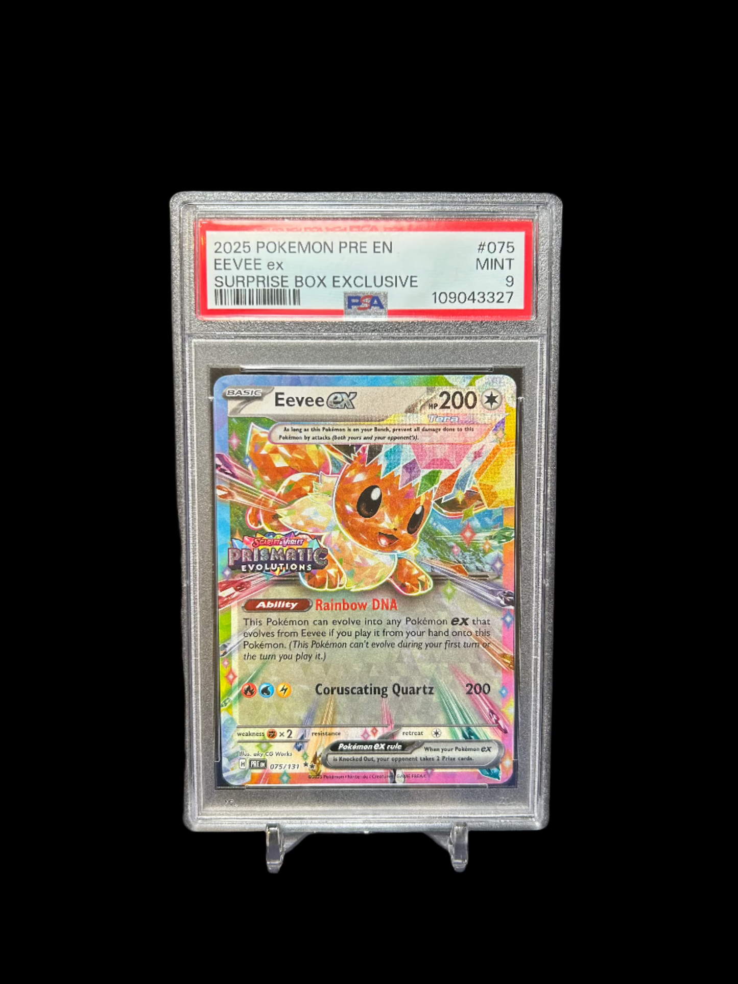 PSA MINT 9 - Eevee ex (Stamped) | English Prismatic Evolutions | 75/131