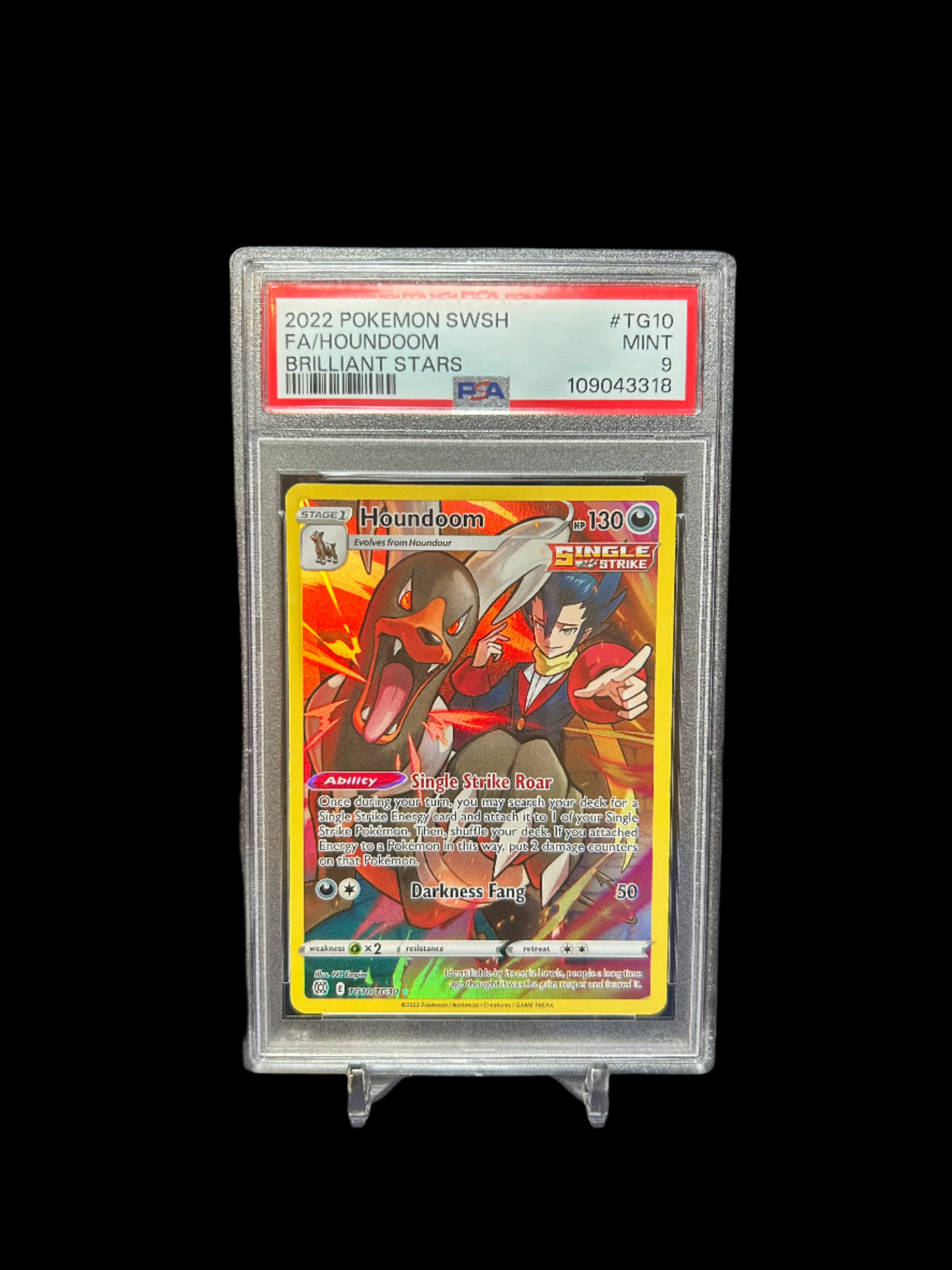PSA MINT 9 - Houndoom Trainer Gallery | English Brilliant Stars | TG10/TG30